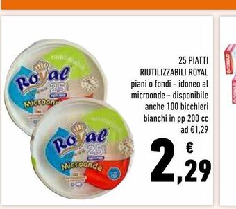 Conad Superstore 25 piatti riutilizzabili royal offerta