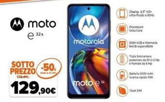 Expert motorola moto e ³² offerta