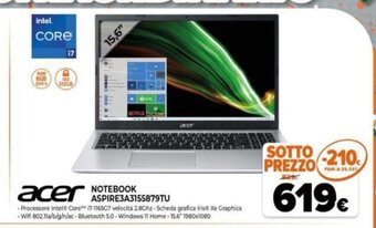 Expert acer Notebook Aspire3A3155879TU offerta