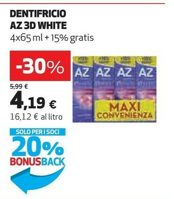 Coop Az Dentifricio 3d White offerta