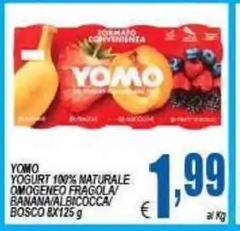 DEM Yomo Yoghurt 100% Naturale Omogeneo Fragola/Banana 8x125g offerta