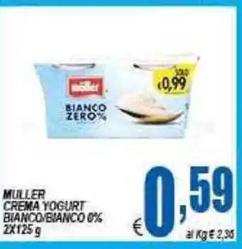 DEM Muller Cream Yogurt Bianco/Bianco 0% 2x125g offerta