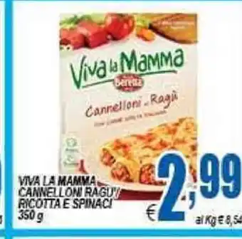DEM Viva La Mamma Cannelloni Ragu/Ricotta E Spinaci 350g offerta