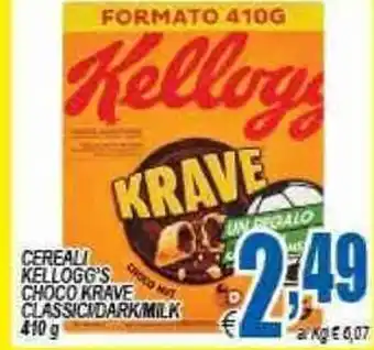 DEM Cereali Kellogg's Choco Krave Classici/Dark Milk 410g offerta