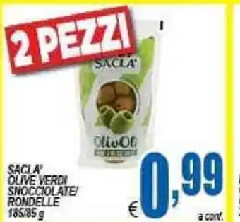 DEM Sacla Olive Verdi Snocciolate/ Rondelle 185/85g offerta