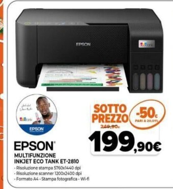Expert Epson Multifunzione Inkjet Eco Tank ET-2810 offerta