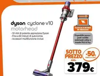 Expert dyson cyclone v10 motorhead offerta