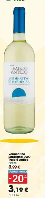 Carrefour Market Vermentino sardegna doc tralcio antico offerta