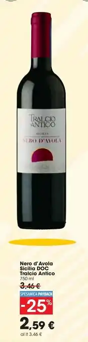 Carrefour Market Nero d'avola sicilia doc tralcio antico offerta