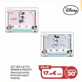 Bimbo Store Set 3pz letto minnie e mickey offerta