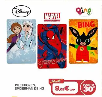 Bimbo Store Pile frozen, spiederman e bing offerta