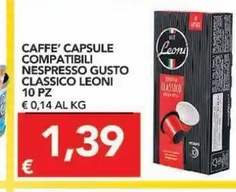 TuoDi Caffè capsule compatibili nespresso gusto classico leoni 10 pz offerta