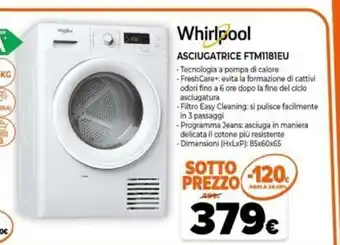 Expert Whirlpool Asciugatrice FTM1181EU offerta