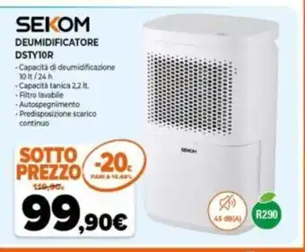 Expert Sekom Deumidificatore DSTY10R offerta