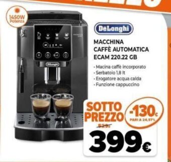 Expert Delonghi Macchina Caffè Automatica ECAM 220 22 GB offerta