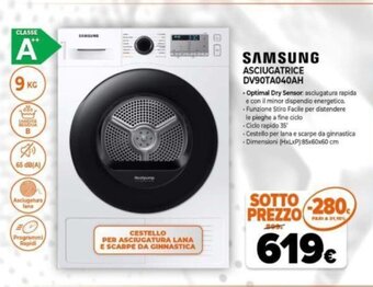 Expert Samsung Asciugatrice DV90TA040AH offerta