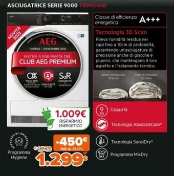Expert Novità 2022 AEG Asciagatrice Serie 9000 offerta