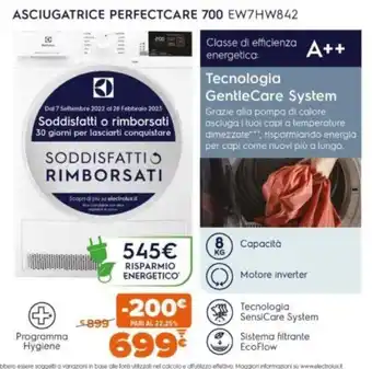 Expert Asciugatrice PerfectCare 700 EW7HW842 offerta