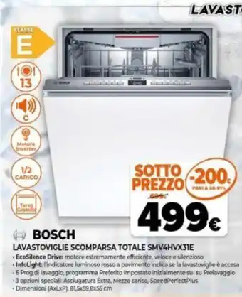 Expert Bosch Lavastoviglie Scomparsa Totale SMV4HVX3IE offerta