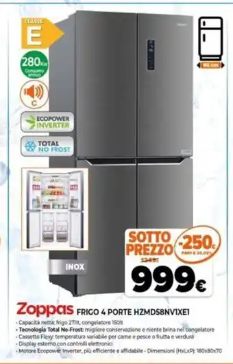 Expert Zoppas Frigo 4 Porte HZMD58NVIXE1 offerta