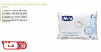 Bimbo Store Chicco physioclean fazzolettini 16 pz offerta