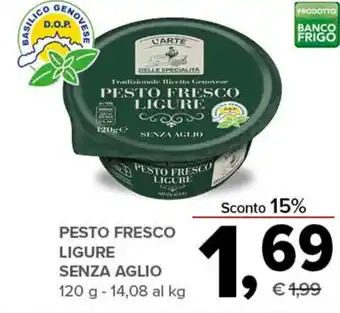 L'Arte Delle Specialità Pesto Fresco Ligure senza Aglio 120 g