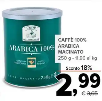 Todis L'Arte Delle Specialità Caffè 100% Arabica Macinato 250 g offerta