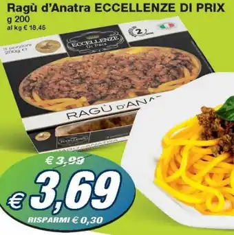 Prix Quality Eccellenze di Prix Ragù d'Anatra g 200 offerta