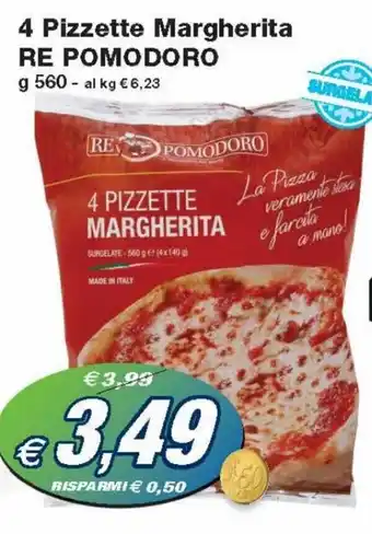 Prix Quality Re Pomodoro 4 Pizzette Margherita g 560 offerta