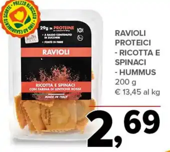 Ravioli Proteici Ricotta e Spinaci/ Hummus 200 g
