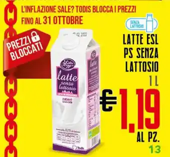 Todis Colle Maggio Latte Esl Ps senza lattosio 1 L offerta