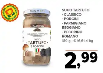 Colle del Tartufo Sugo Tartufo Classico/Porcini/Parmigiano Reggiano/Pecorino Romano 180 g