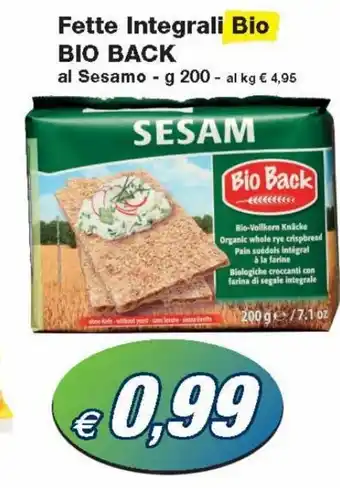 Prix Quality Bio Back Fette Integrali Bio Al Sesamo - g 200 offerta
