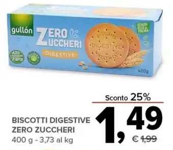 Todis Gullón Biscotti Digestive Zero Zuccheri 400 g offerta