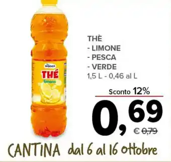 Todis Thé limone/pesca/verde 1,5 L offerta
