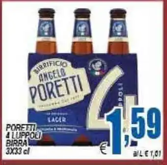 DEM Poretti 4 Luppoli Birra 3x33cl offerta