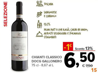 Todis Chianti Classico DOCG Gallonero 75 cl offerta