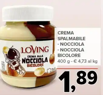 Todis Loving Crema Spalmabile Nocciola/nocciola bicolore 400 g offerta