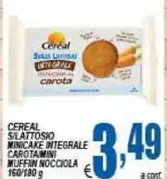 DEM Cereal S/Lattosio Minicake Integrale Carota/Mini Muffin Nocciola 160/180g offerta