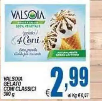 DEM Valsoia Gelato Coni Classici 300g offerta