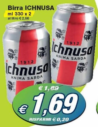 Prix Quality Ichnusa Birra ml 330 x 2 offerta