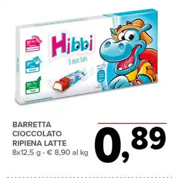 Hibbi Barretta Cioccolato Ripiena Latte 8x12,5 g