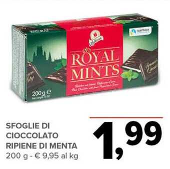 Todis Sfoglie di Cioccolato Ripiene di Menta 200 g offerta