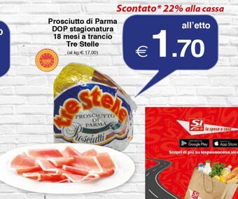 Tre Stelle Prosciutto di Parma DOP Stagionatura 18 Mesi a Trancio