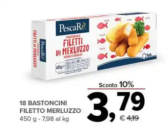 Todis Pesca Re 18 Bastoncini Filetto Merluzzo 450 g offerta