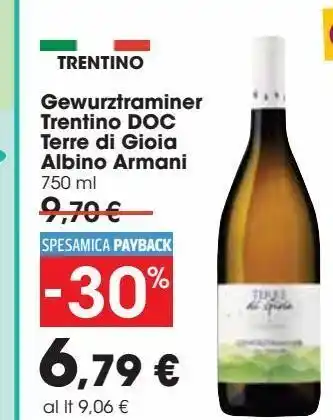 Gewurztraminer trentino doc terre di gioia albino armani