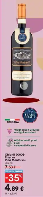 Carrefour Iper Chianti docg riserva villa montorsoli offerta