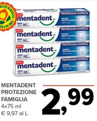 Todis Mentadent Protezione Famiglia 4x75 ml offerta