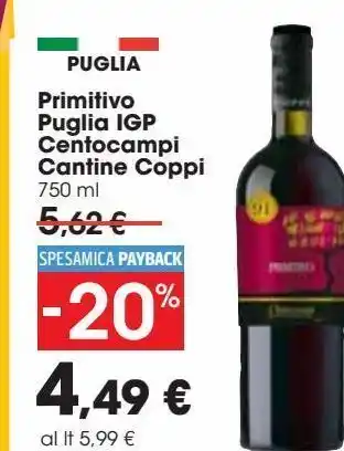 Carrefour Iper Primitivo puglia igp centocampi cantine coppi offerta