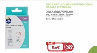 Bimbo Store Neo baby soluzione fisiologica nasale isotonica offerta